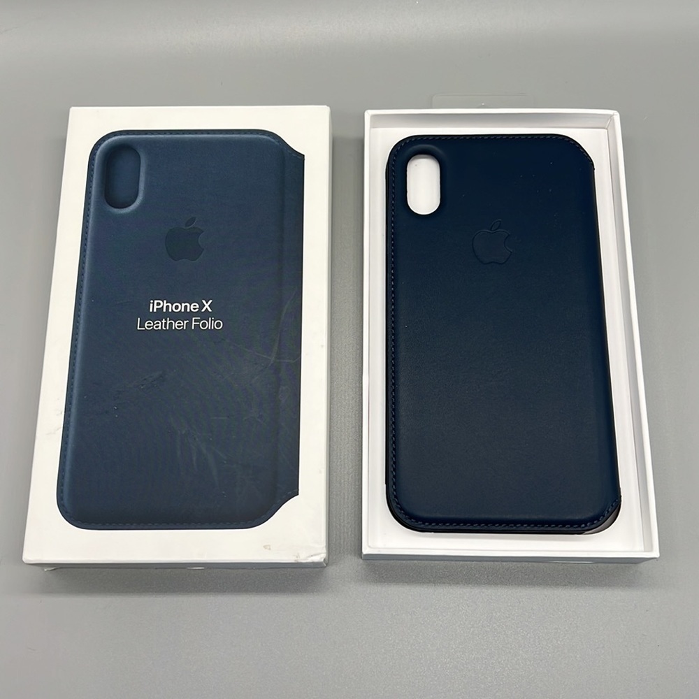 𖣘 iPhone X Leather Folio 𖣘 Cosmic Blue - Apple - Picture 1 of 4